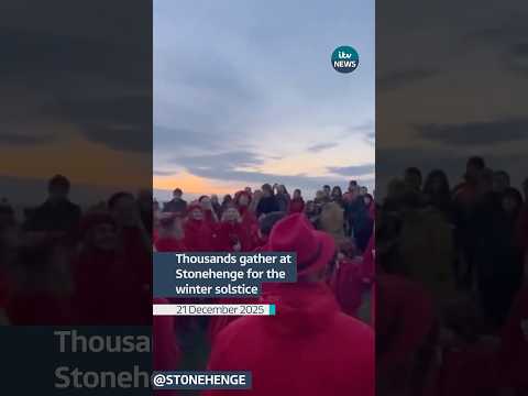 Thousands commune at Stonehenge for winter solstice #itvnews #shorts