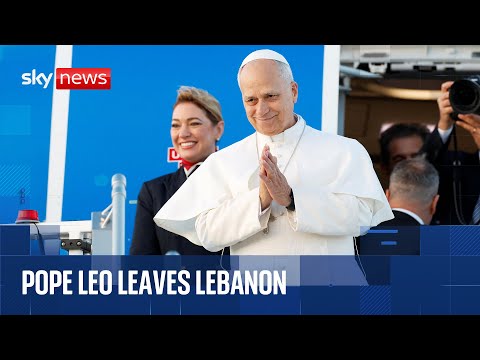 Pope Leo leaves Beirut after Lebanon visit