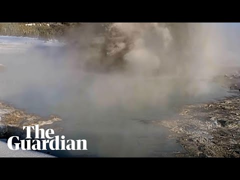 Muddy eruption at Black Diamond Pool in Yellowstone national park