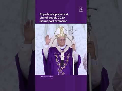 Pope prays at Beirut blast site