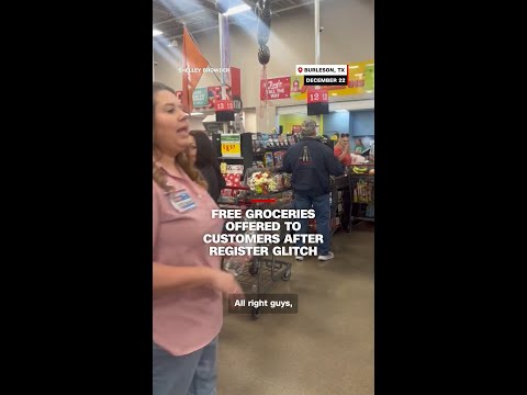 Free groceries offered to customers after register glitch