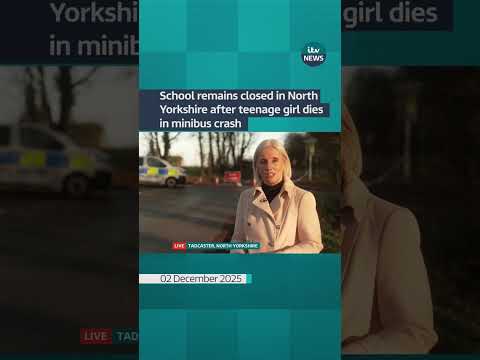 School remains closed in North Yorkshire after teenage girl dies in minibus crash #itvnews #crash