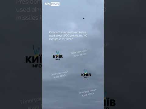 Moment Russia strikes Kyiv