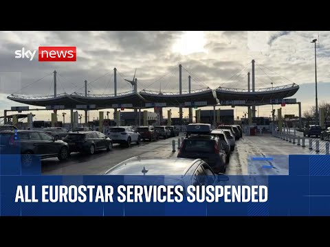 Passengers stranded as Eurostar services cancelled | Sky News coverage