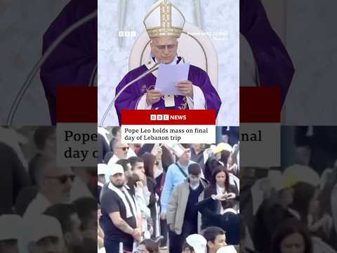 Pope Leo leads Mass in Beirut. #PopeLeo #Lebanon #Beirut #BBCNews