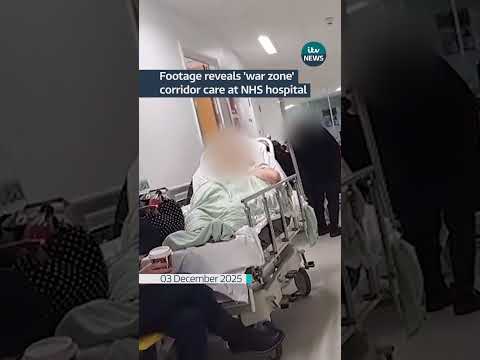 Footage reveals ‘war zone’ corridor care at NHS hospital #itvnews #shorts