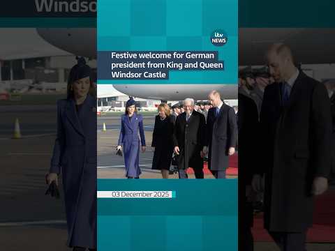 Festive welcome for German president from King and QueenWindsor Castle #itvnews #shorts