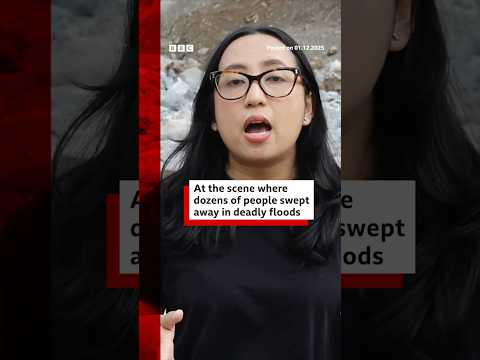 At the scene where dozens of people were swept away in deadly Indonesia floods. #BBCNews