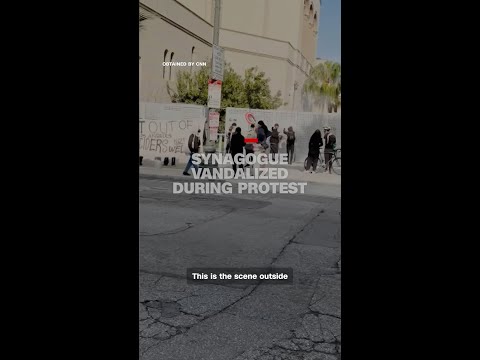 Synagogue vandalized during protest