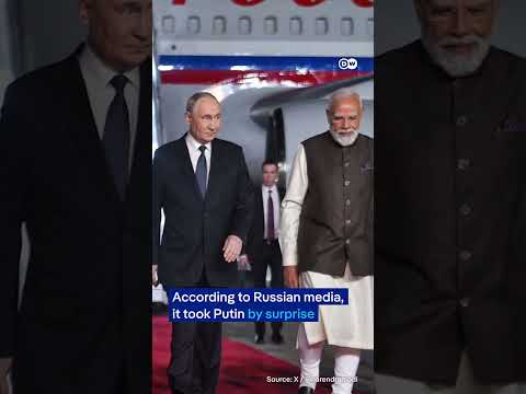 Modi surprises Putin with hug at airport | DW News
