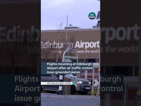 Flights resuming at Edinburgh Airport after air traffic control issue grounded planes #itvnews