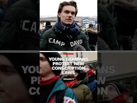 Young Germans protest new conscription laws