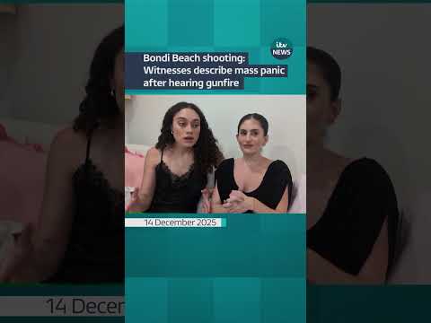 Witnesses have told ITV News of their desperation to flee after a shooting at Bondi Beach #itvnews