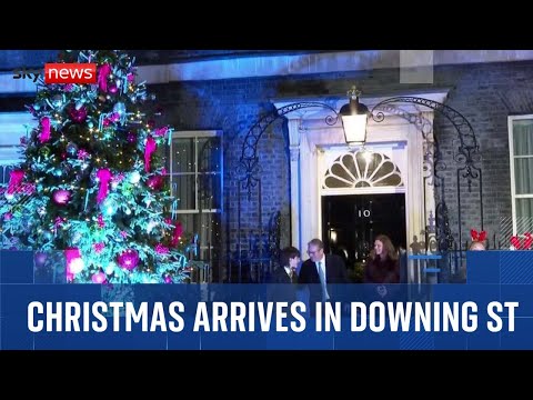 Prime Minister turns on Christmas tree lights in Downing St