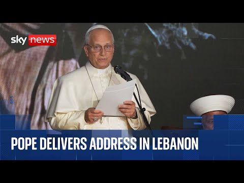 Pope Leo delivers speech in Lebanon