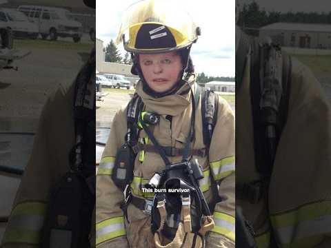 Burn survivor becomes volunteer firefighter