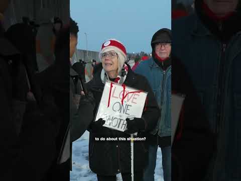 Protesters line up early after deadly ICE shooting