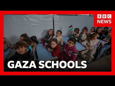 Children in Gaza return to school after years without formal education | BBC News