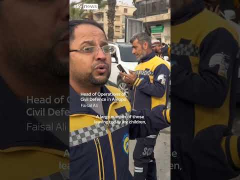 Civilians flee from clashes in Aleppo