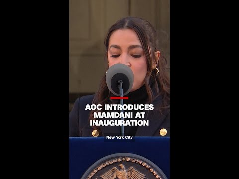 AOC introduces Mamdani at inauguration