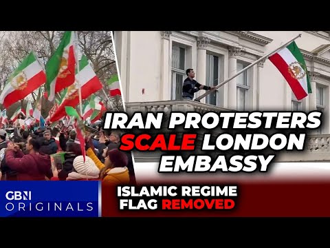 WATCH: Iran protesters BREACH London embassy and RIP down Islamic regime flag