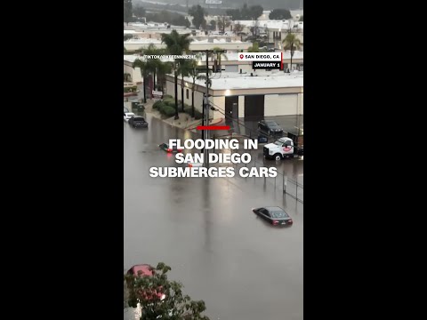 Flooding in San Diego submerges cars