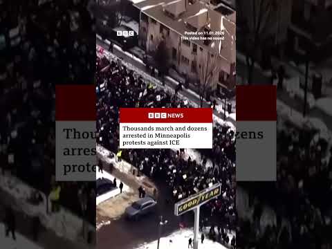 Thousands march and dozens arrested in Minneapolis protests against ICE. #Minneapolis #BBCNews