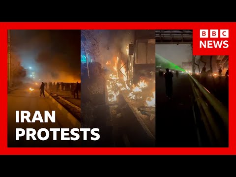 Iran protesters defy crackdown as videos show violent clashes | BBC News