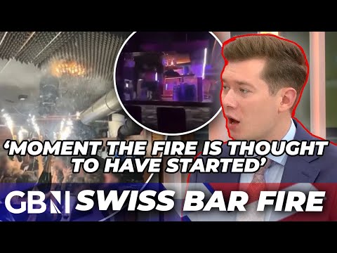 NEW IMAGES: Moment Swiss bar fire sparks alight as flames spread across the ceiling