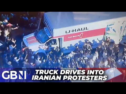 Truck ploughs into Iranian protesters in LA