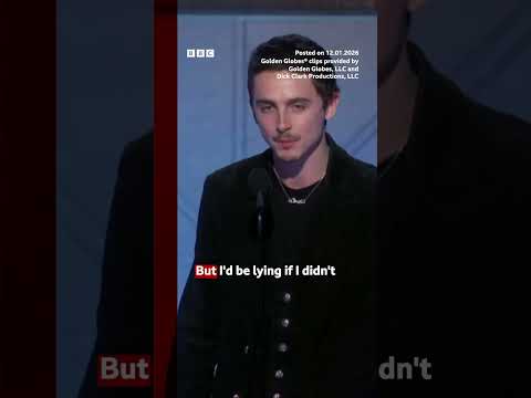 Timothée Chalamet won a Golden Globe for best actor in a musical or comedy. #GoldenGlobes #BBCNews