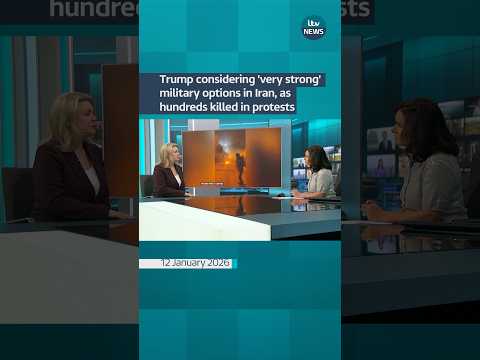 Trump considering ‘very strong’ military options in Iran, as hundreds killed in protests #shorts