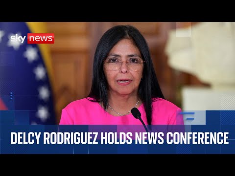 Venezuela’s interim president Delcy Rodriguez holds first news conference as country’s leader