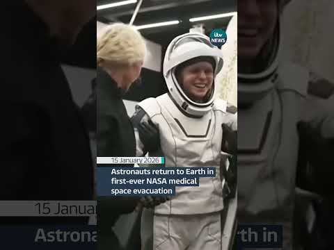 Astronauts return to Earth in first-ever NASA medical space evacuation #itvnews | ITV News