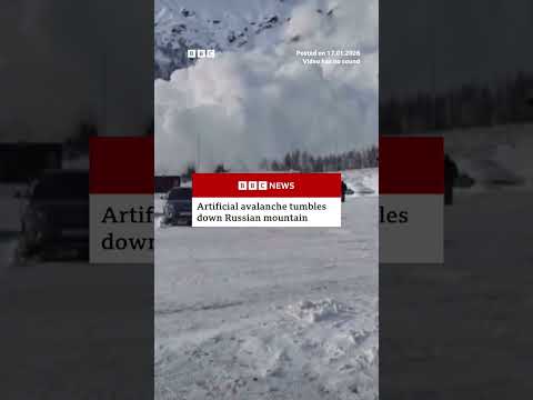 The artificially-triggered avalanche cleared snow from Mount Elbrus. #Russia #BBCNews