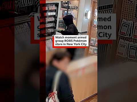 Watch: Armed group robs Pokémon store in New York City. #BBCNews