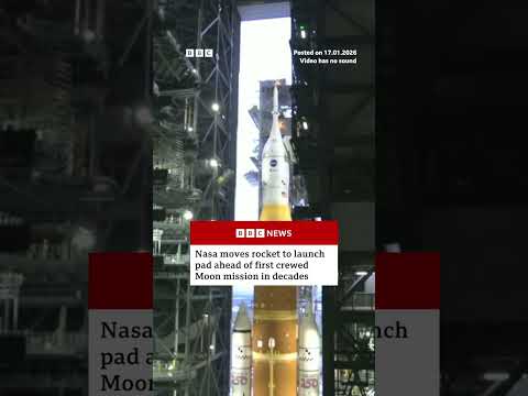 NASA moves rocket to launch pad ahead of crewed mission to the Moon. #Space #BBCNews