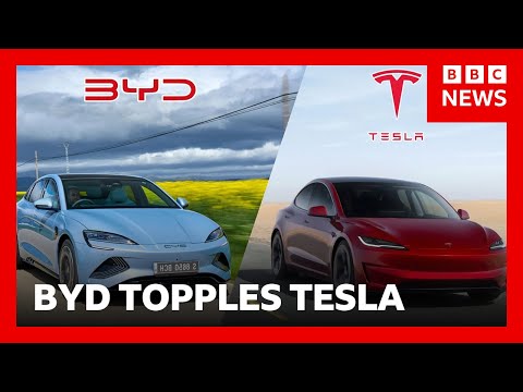 Tesla toppled by Chinese carmaker BYD as world’s biggest seller of electric vehicles | BBC News