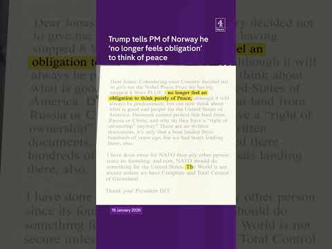 Trump’s letter to PM of Norway