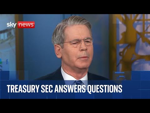 Scott Bessent speaks to reporters at Davos after attacking ‘European weakness’