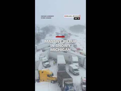 Massive pileup in snowy Michigan