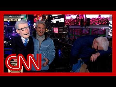 Anderson and Andy were given puppets of each other. Chaos ensued. | CNN New Year’s Eve 2026