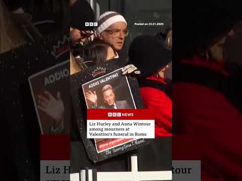 Liz Hurley and Anna Wintour among mourners at Valentino’s funeral in Rome. #Valentino #BBCNews