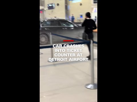 Car crashes into ticket counter at Detroit airport