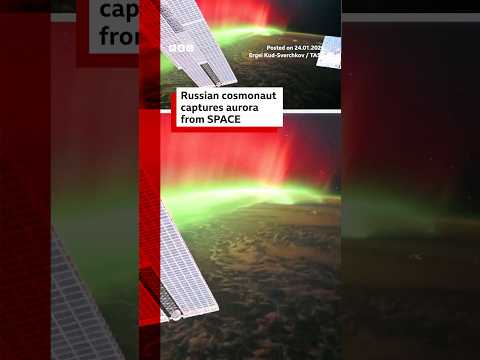 Russian cosmonaut captures aurora from space. #NorthernLights #Aurora #BBCNews