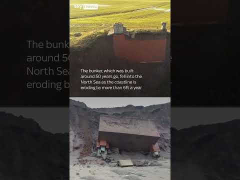 Nuclear bunker falls off Yorkshire cliff