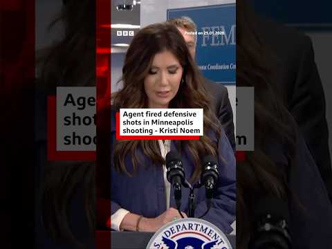 Agents fired defensive shots in Minneapolis shooting, says Kristi Noem. #Minneapolis #BBCNews