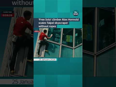 Alex Honnold has scaled the Taipei 101 skyscraper without any ropes or protective equipment #itvnews
