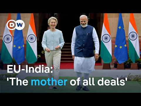 EU leaders von der Leyen and Costa to sign substantial trade and defense deal with India | DW News