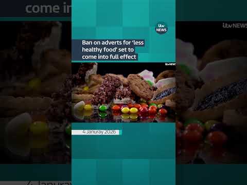 Ban on adverts for ‘less healthy food’ set to come into full effect #itvnews #news